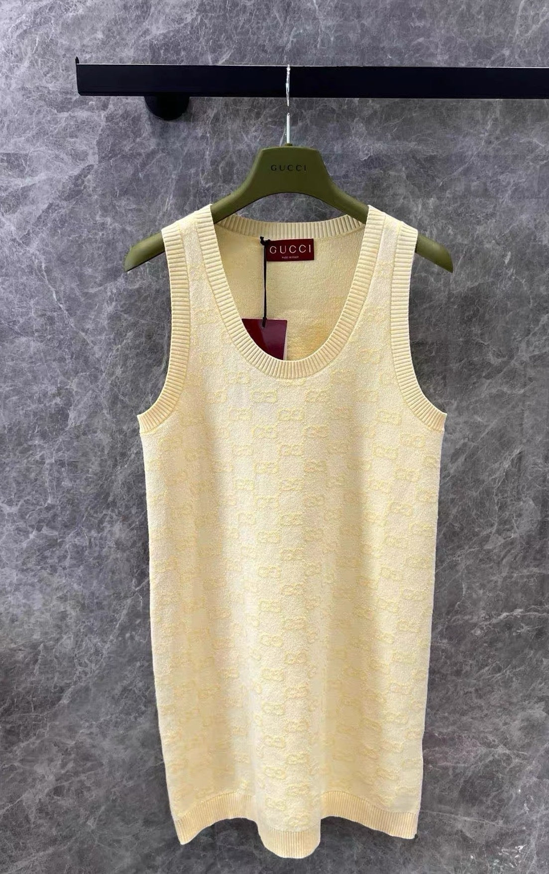 Classic Subtle-Texture All-Over Print Vest Dress