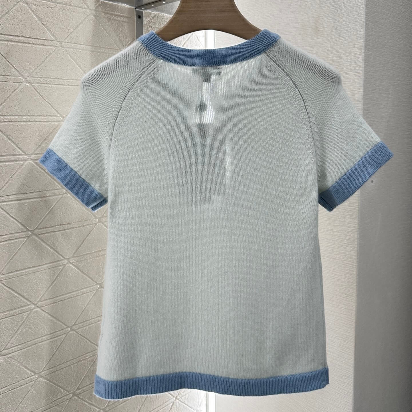 Camelia-Encrusted Cutout Knit Tee