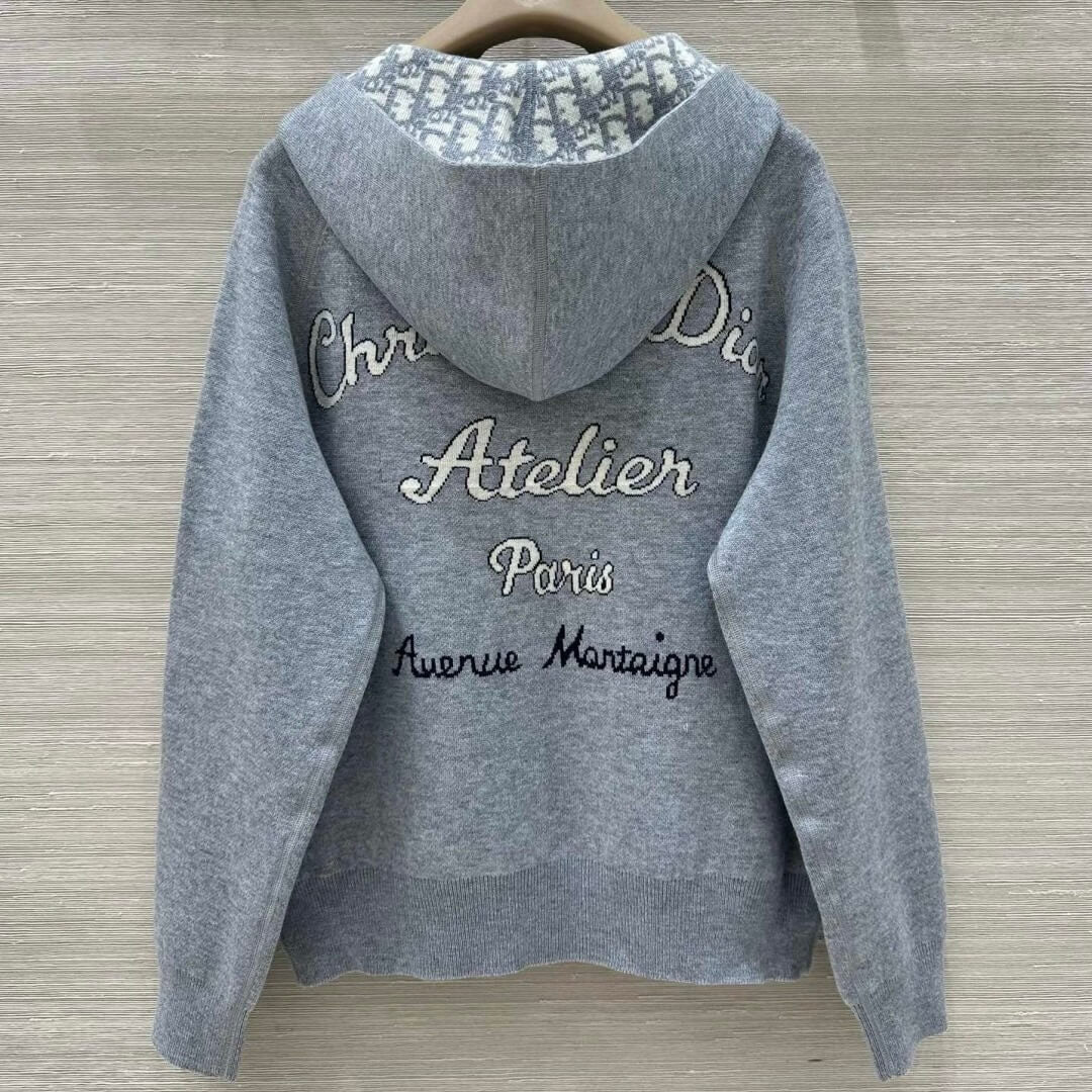 Classic Reversible Hooded Knit Jacket