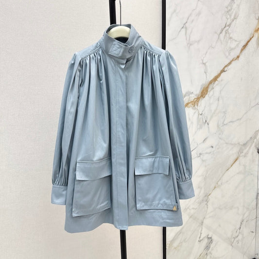 Minimalist Double-Pocket Mid-Length Trench Coat