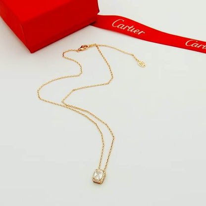 Classic Minimalist Square Diamond Necklace