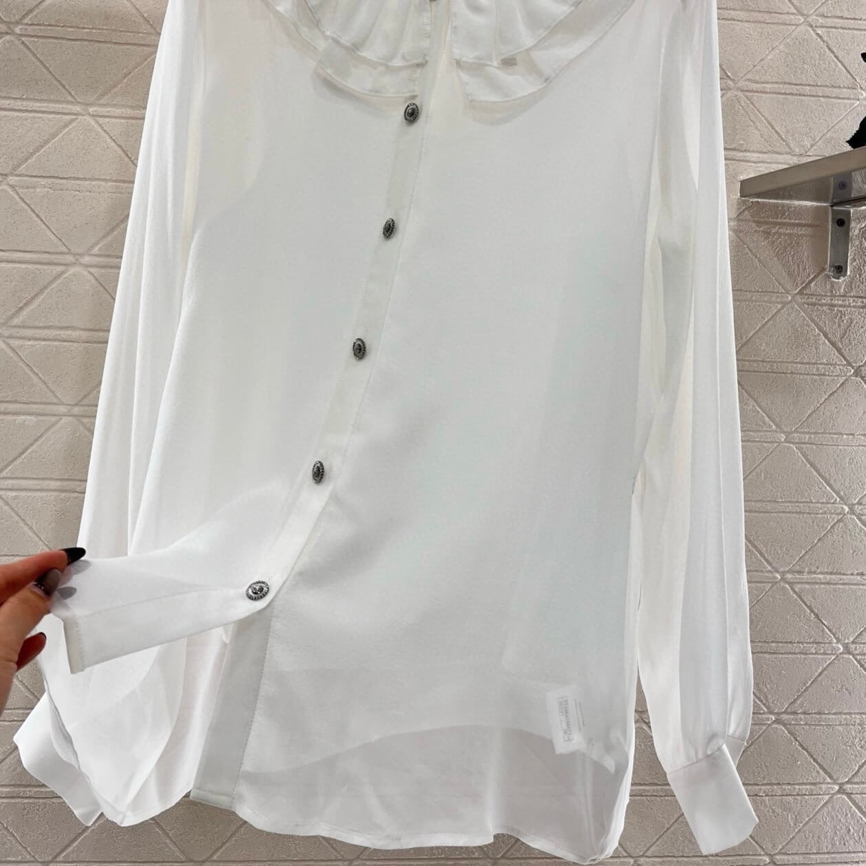 Elegant Lace Collar Two-Piece Shirt Set