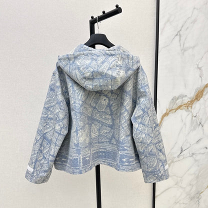 Classic Pattern Oversized Hooded Jacket