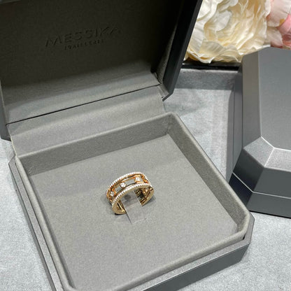 Unique Double-Row Articulated Open Ring