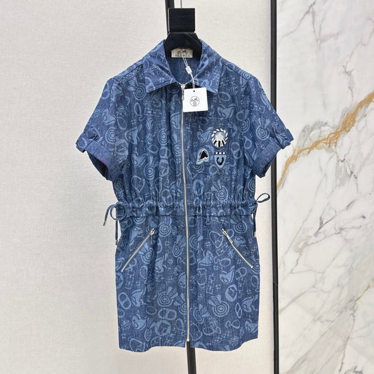 Chic Printed Short Sleeve Dress