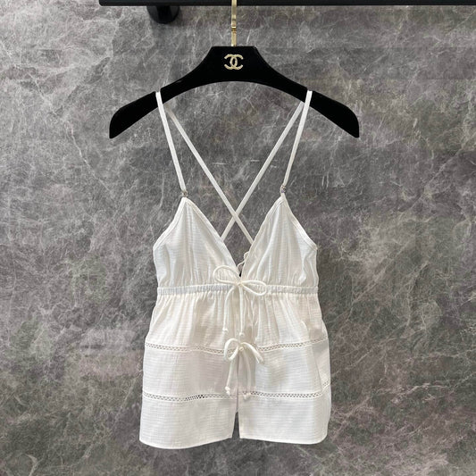 Vacation Style Bow-Tie V-Neck Camisole