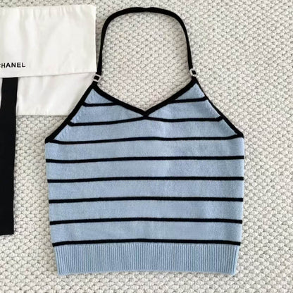 Striped Halter Knit Camisole