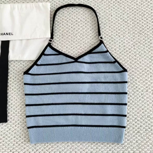 Striped Halter Knit Camisole