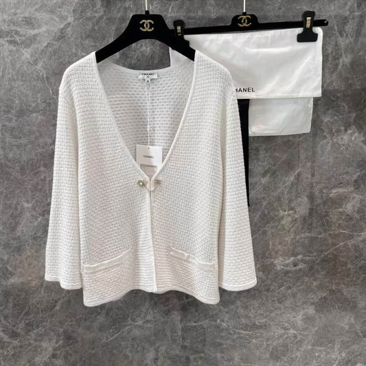 Classic Camellia Metal-Button Cardigan