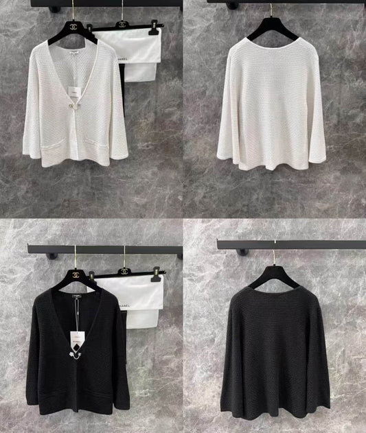 Classic Camellia Metal-Button Cardigan