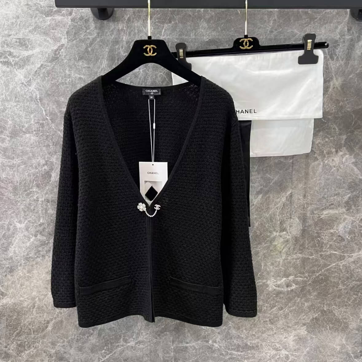 Classic Camellia Metal-Button Cardigan