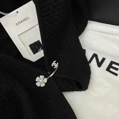 Classic Camellia Metal-Button Cardigan