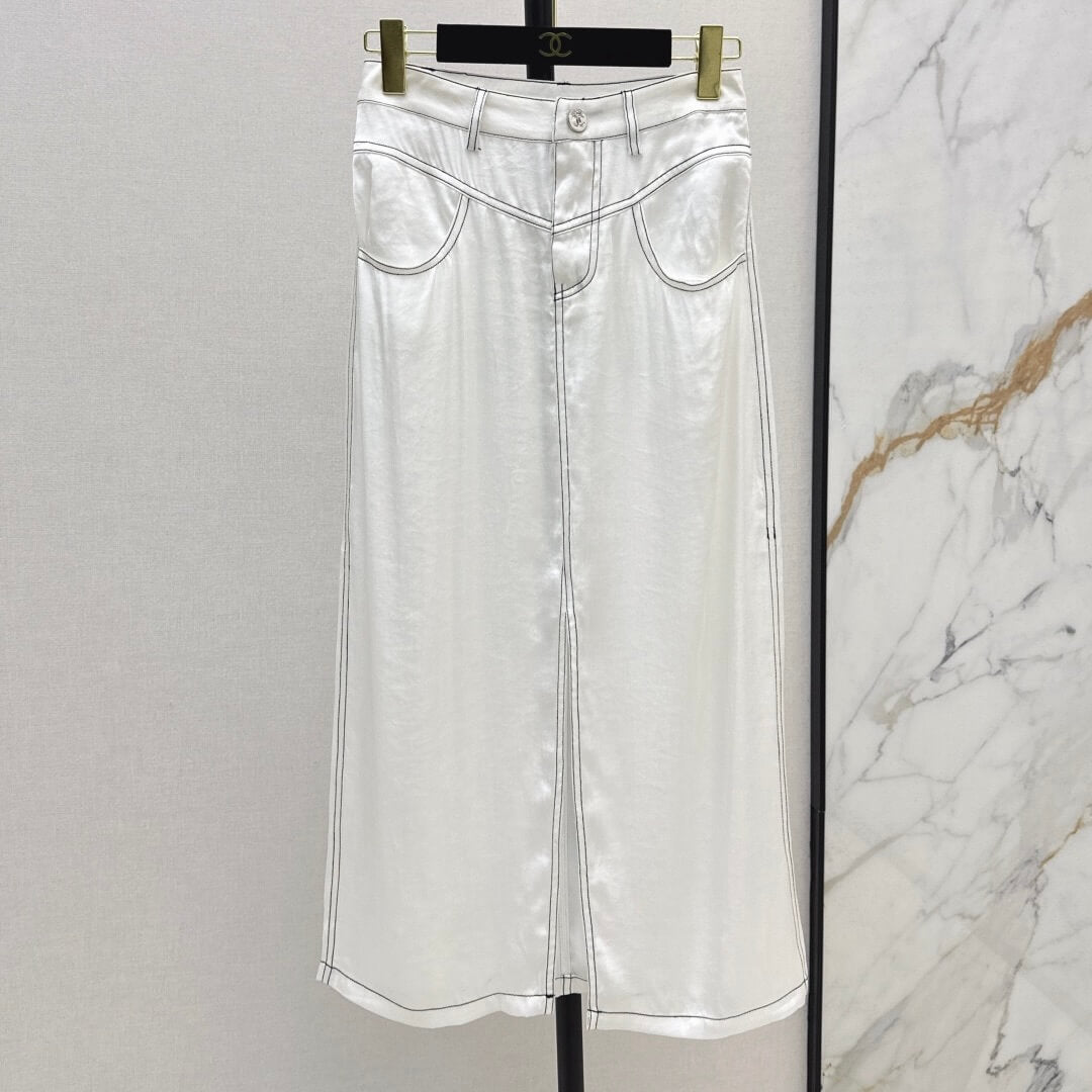 Trendy Slit Skirt with Effortless Drapery