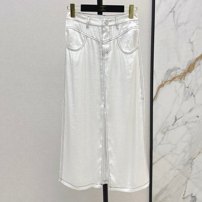 Trendy Slit Skirt with Effortless Drapery