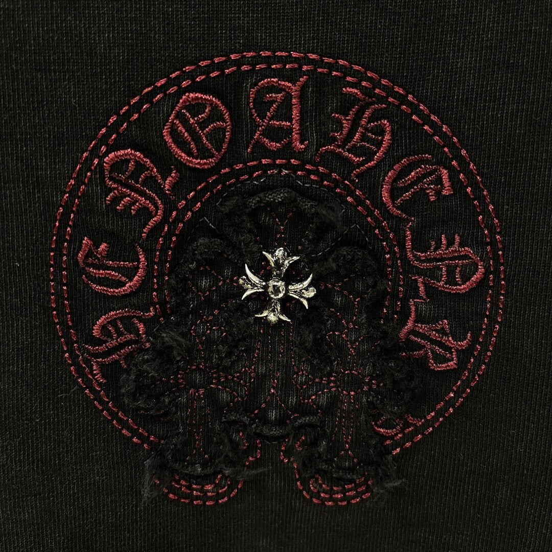 Chic 3D Sanskrit Embroidery T-Shirt