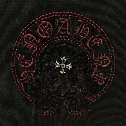 Chic 3D Sanskrit Embroidery T-Shirt