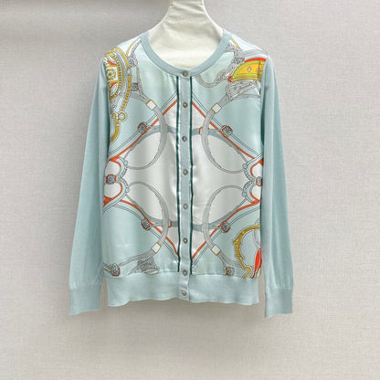 Classic Symmetrical Print Tencel Cardigan