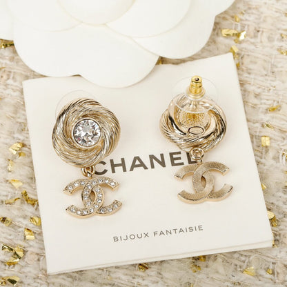 Brushed-Finish Diamond Circle Earrings