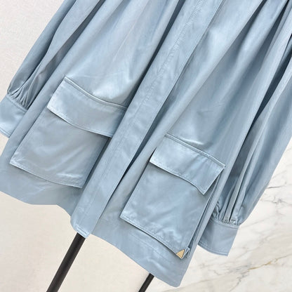 Minimalist Double-Pocket Mid-Length Trench Coat