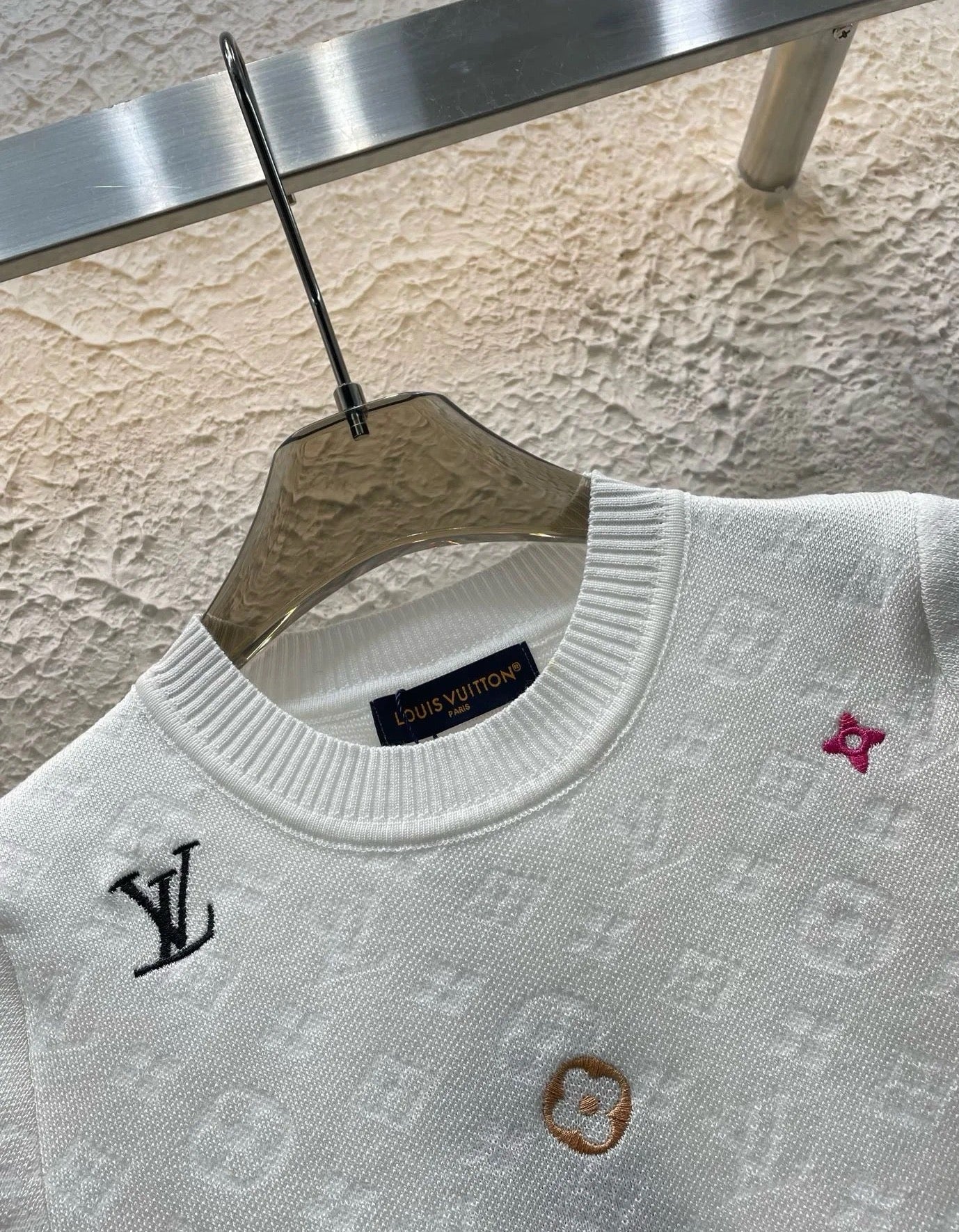 Classic Embroidered Lettering Knitted Top