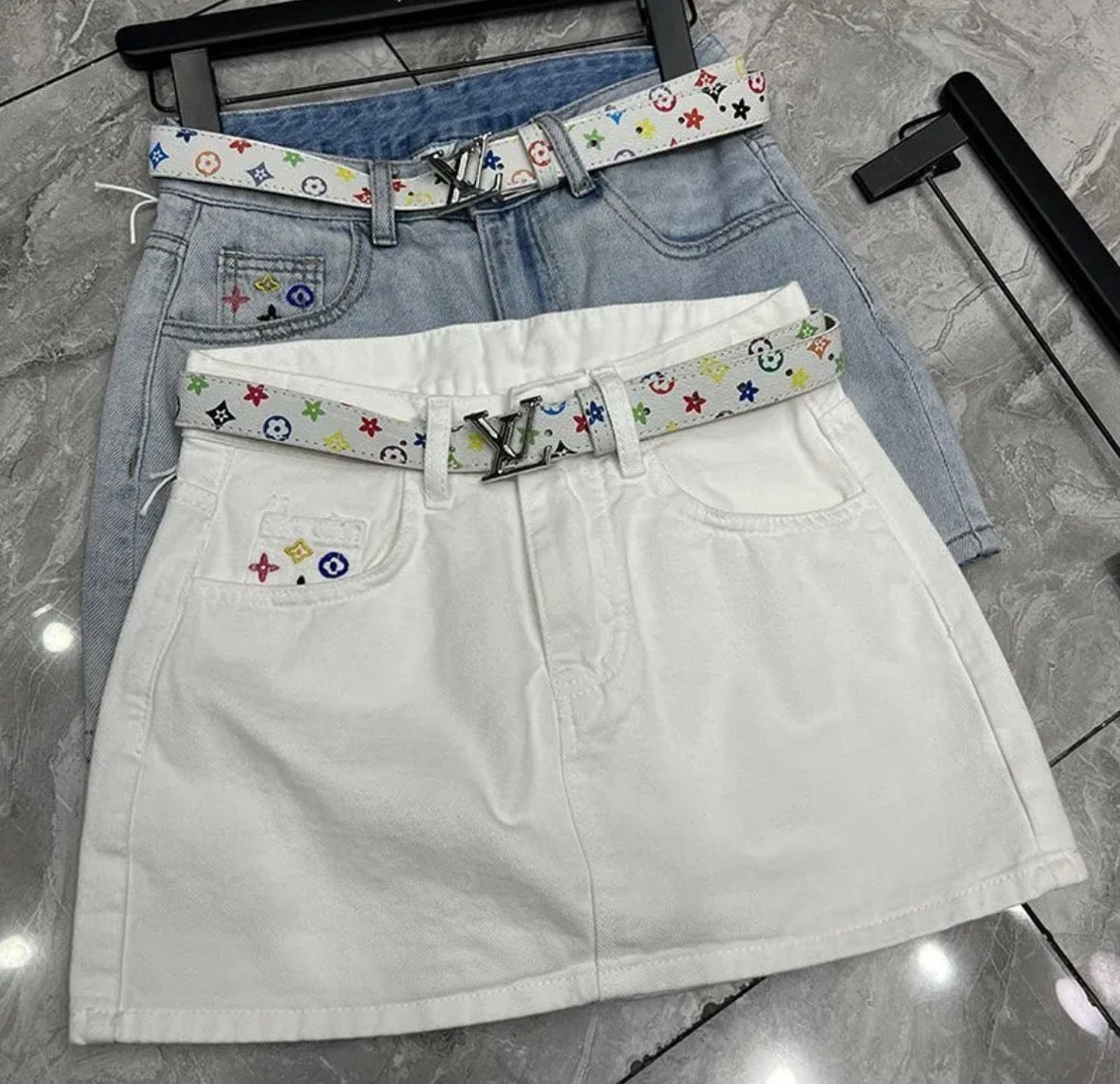 Classic Embroidered Lettering Skirt