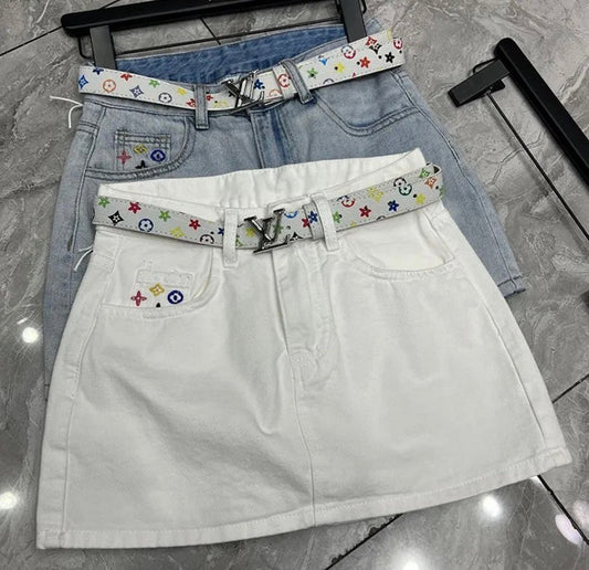 Classic Embroidered Lettering Skirt
