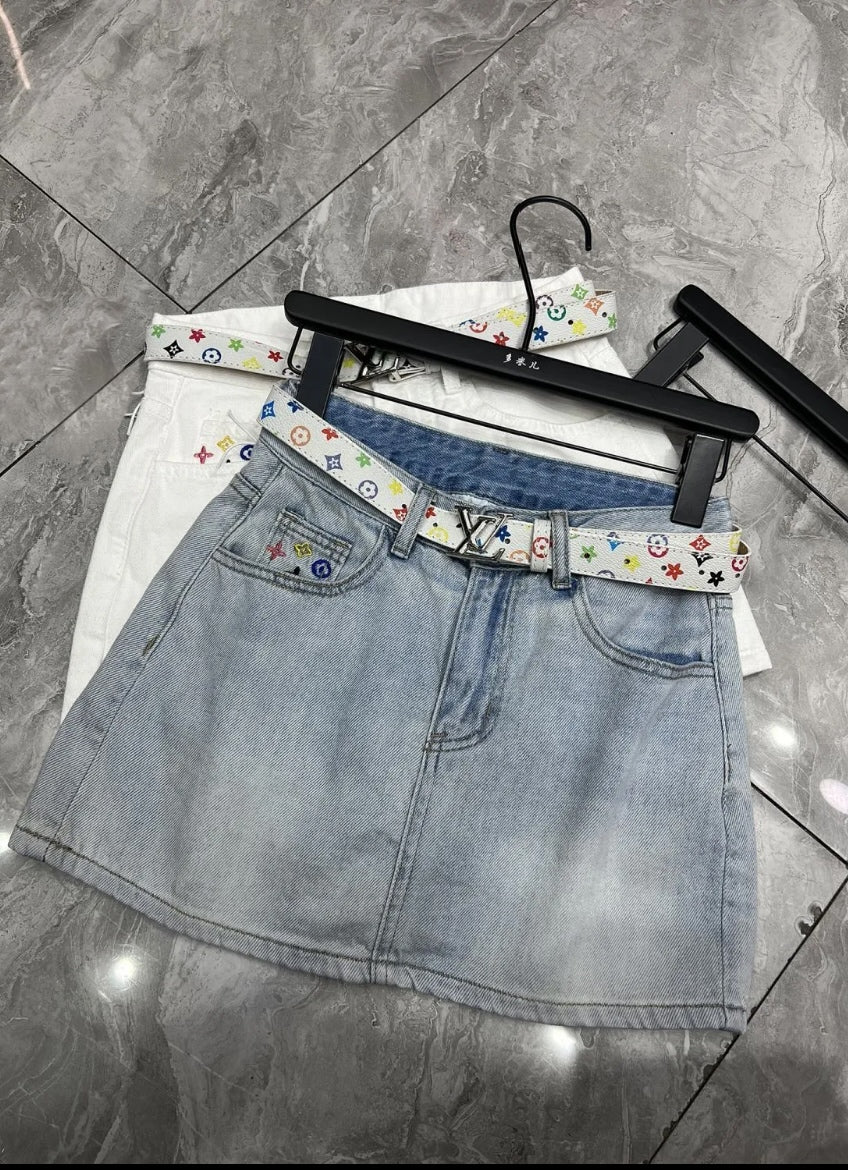 Classic Embroidered Lettering Skirt