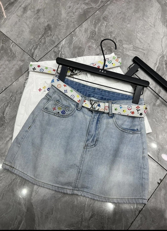 Classic Embroidered Lettering Skirt