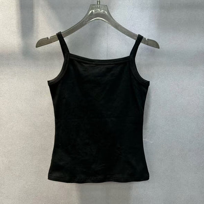 Simple Embroidered Sleeveless Vest