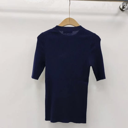 Minimalist Versatile Knitted Short Sleeve