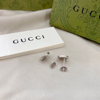 Classic Round Letter Diamond Stud Earrings