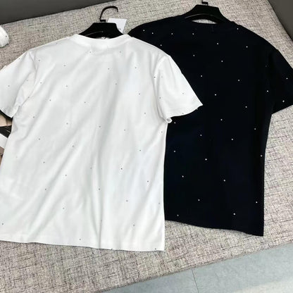 3D Butterfly Embellished Diamond-Encrusted T-Shirt