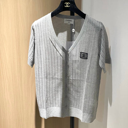 Breathable Fashion Cardigan with Logo Accents