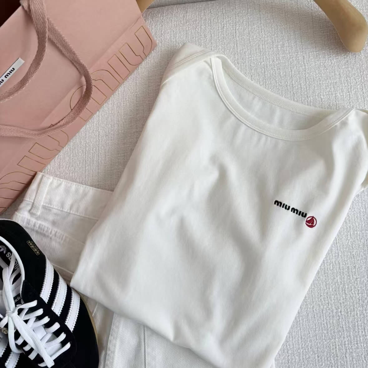Minimalist Sailboat Embroidery T-Shirt