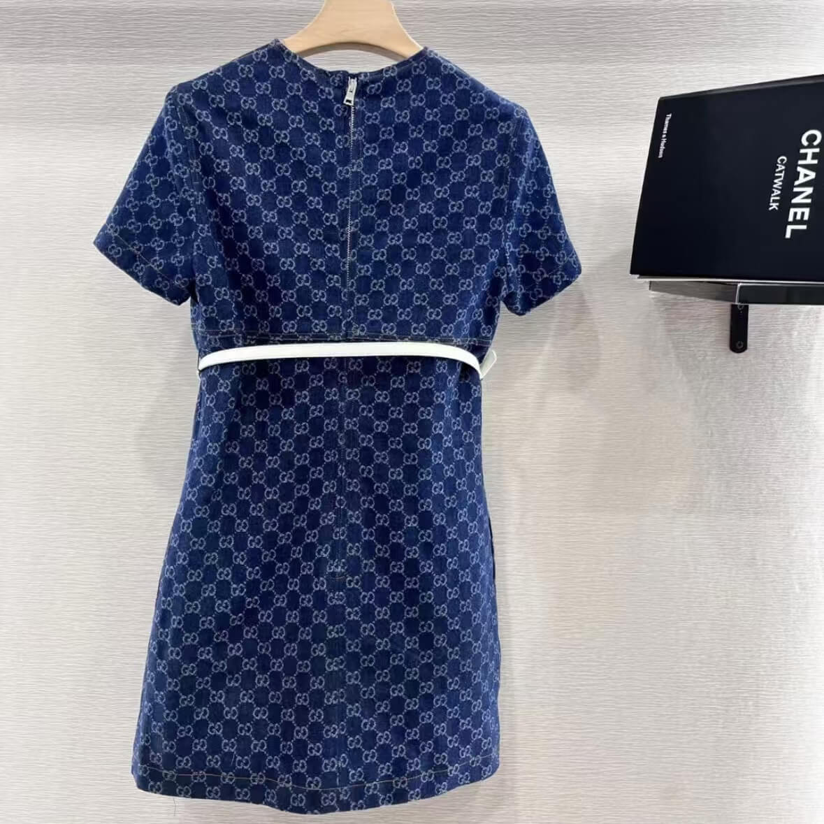 Classic Elegant Denim Dress with Belt