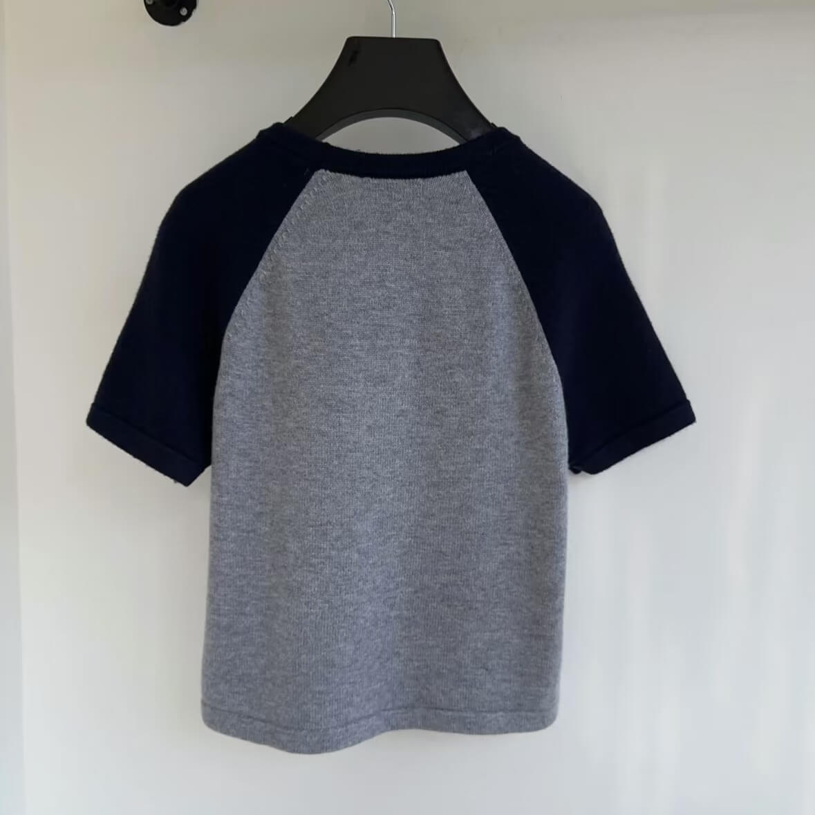 Embroidered Letter Pattern Knitted Short Sleeve