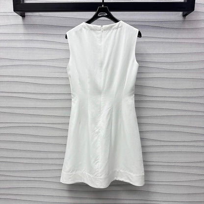 Metal Four-Leaf Clover Embellished Vest Dress