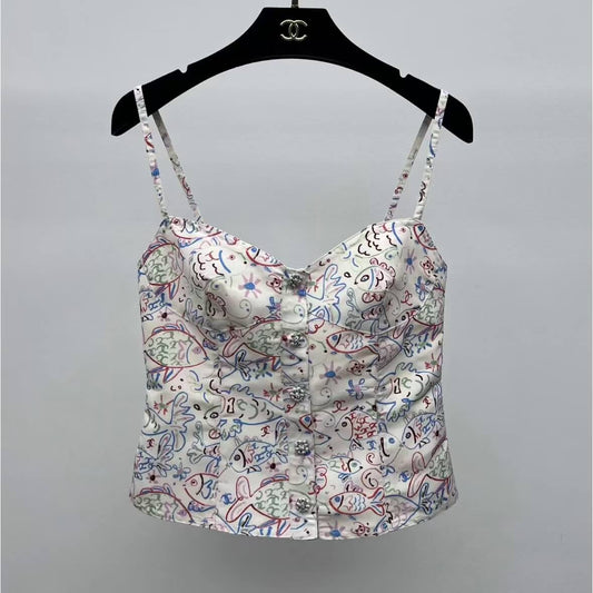Catwalk Vacation Collection Small Fish Tie-Dye Vest
