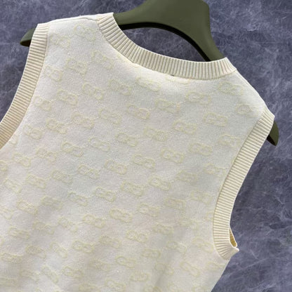 Classic Subtle-Texture All-Over Print Vest