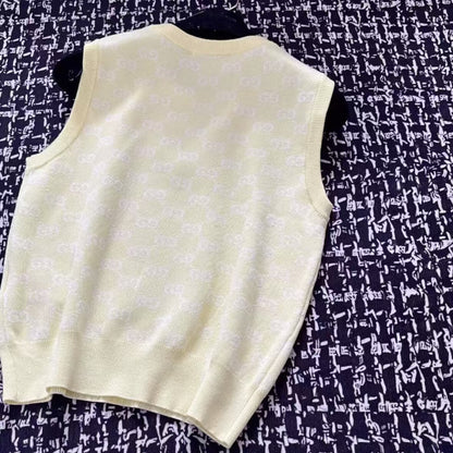 Trendy Letter Diamond-Encrusted Round-Neck Vest