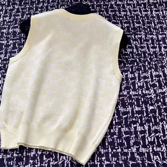 Trendy Letter Diamond-Encrusted Round-Neck Vest