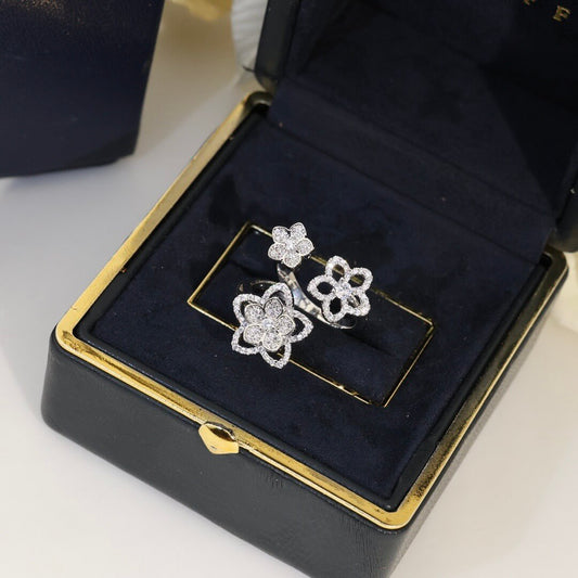 Three-Flower Adjustable Ring