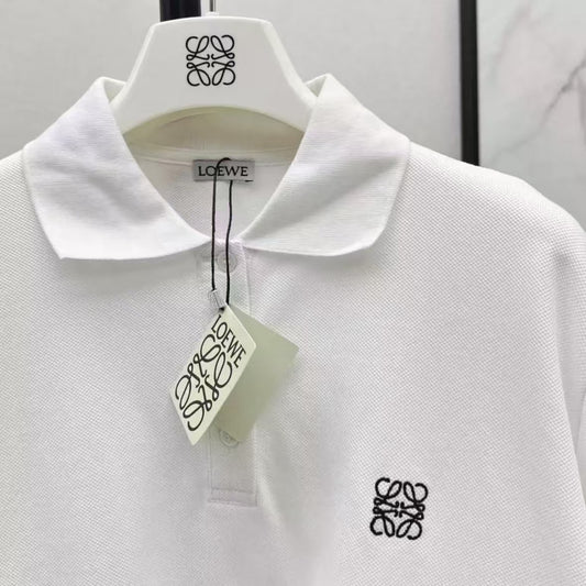 Pure White Collared Short - Sleeve Top