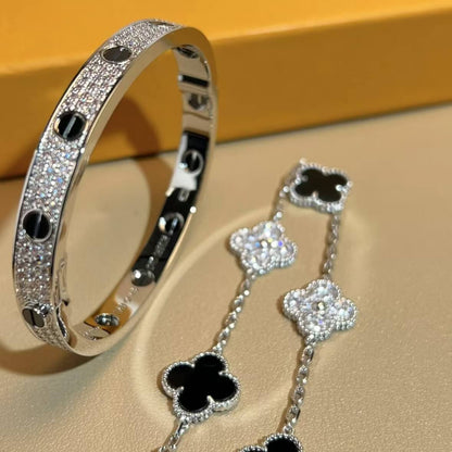 Black Diamond-Embellished Bracelet