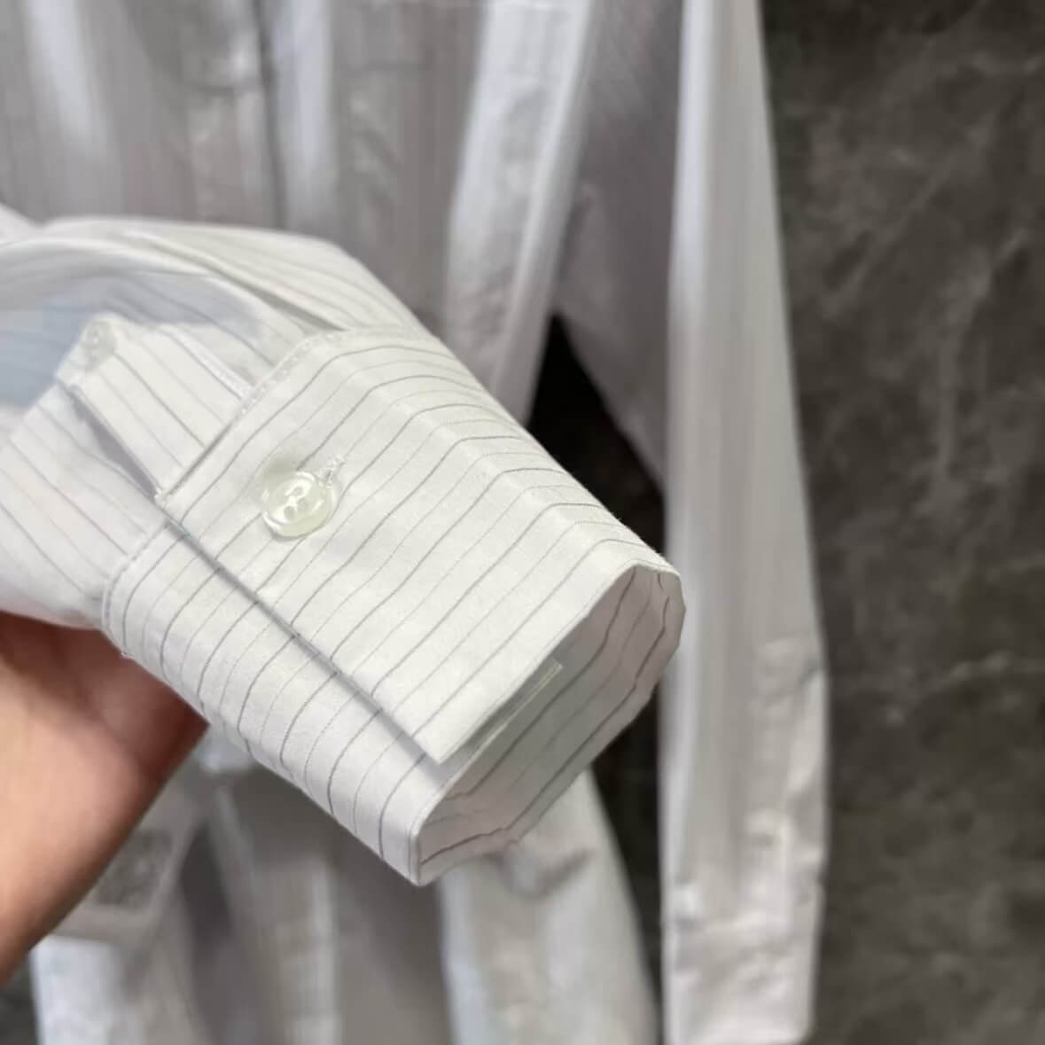 Minimalist Classic Striped Belted Shirt Dress