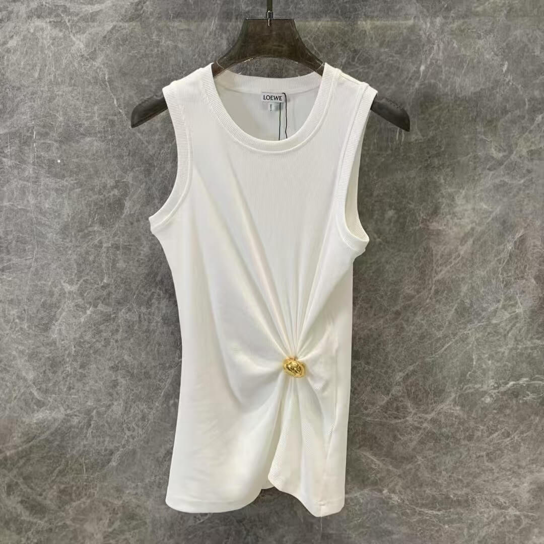 Trendy Free-Form Pleated Metal-Button Vest