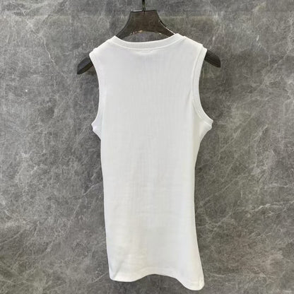 Trendy Free-Form Pleated Metal-Button Vest
