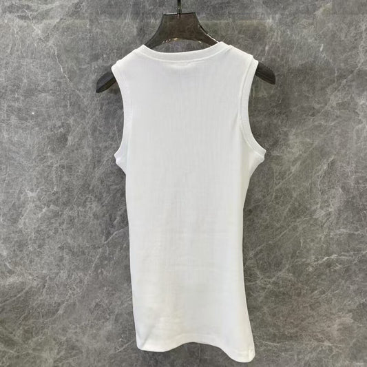 Trendy Free-Form Pleated Metal-Button Vest
