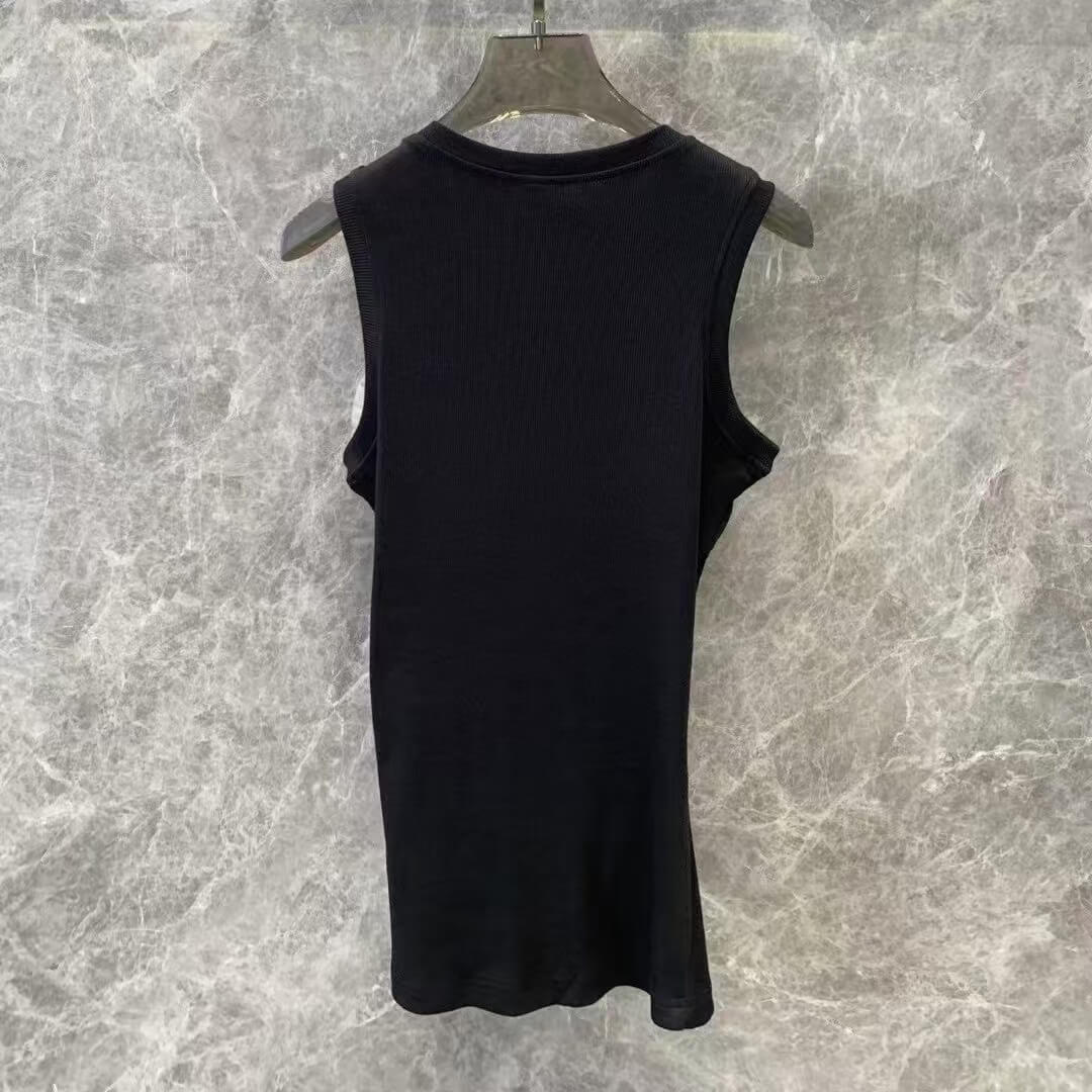 Trendy Free-Form Pleated Metal-Button Vest