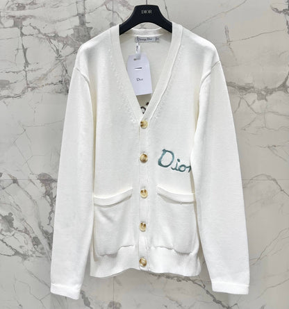 Minimalist Casual Embroidered Knit Cardigan